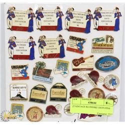 27 VINTAGE KLONDIKE DAYS PINS