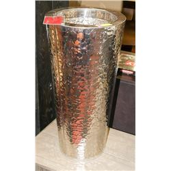 BOUTIQUE DESIGNER METAL PLANTER, 28" HIGH.