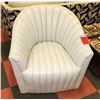 Image 1 : BOUTIQUE OFF WHITE LEATHERETTE CHANNEL CHAIR