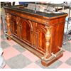 Image 1 : WOOD AND STONE TOP BAR UNIT, 72"X27"X43"