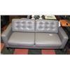 Image 1 : PEWTER GREY LEATHERETTE 81" SOFA. FURNITURE