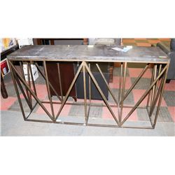 BOUTIQUE STONE TOP TRUSS CONSOLE TABLE,