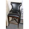 Image 1 : BOUTIQUE WOOD AND BLACK LEATHERETTE BAR STOOL