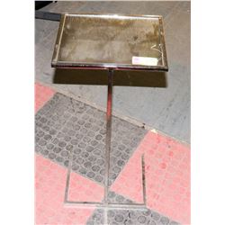 BOUTIQUE METAL AND MIRRORED GLASS SMOKERS STAND