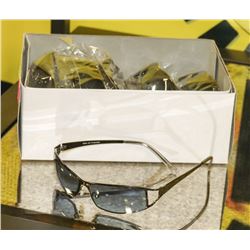 BOX OF BLACK DESIGNER SUNGLASSES