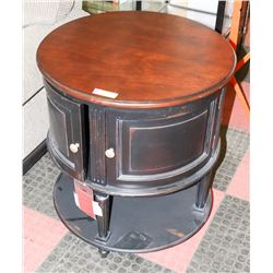 BOUTIQUE 2 TONE 2 DOOR END TABLE, 26"X29".