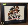 Image 1 : FRAMED, SIGNED VINTAGE JACK DAVIS CHICAGO BEARS