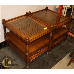 SKLAR PEPPLER SET OF END TABLES WITH DRAWER