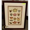 Image 1 : 23X31 CHINA POT FRAMED PRINT.