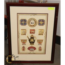 23X31 ORNATE CHINA DISH FRAMED PRINT.