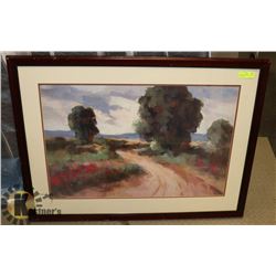 40X30 FRAMED WATER COLOR PRINT "ORCHARD SKY".