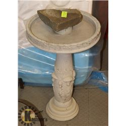 2 PIECE CONCRETE BIRDBATH 15" X 23"