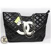Image 1 : CHANEL REPLICA BLACK PURSE WHITE LOGO