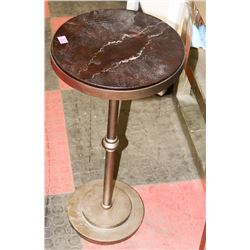 BOUTIQUE METAL AND STONE TOP END TABLE.