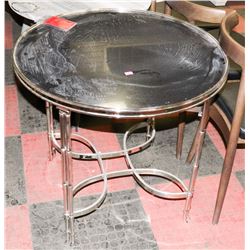 BOUTIQUE DOUBLE BAMBOO LEG METAL AND STONE TOP