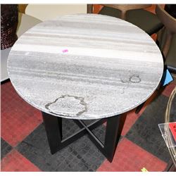 BOUTIQUE METAL AND STONE TOP END TABLE