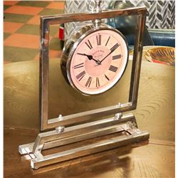 BOUTIQUE CHROME TABLE CLOCK. FURNITURE