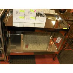 BOUTIQUE CHROME AND MIKRRORED GLASS BAR CART