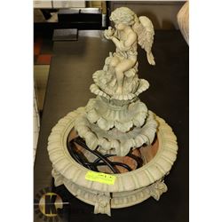 CERAMIC ANGEL FOUNTAIN WITH PUMP - 20"H X 12"