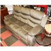 Image 1 : TAUPE FABRIC 79" RECLINING SOFA. FURNITURE