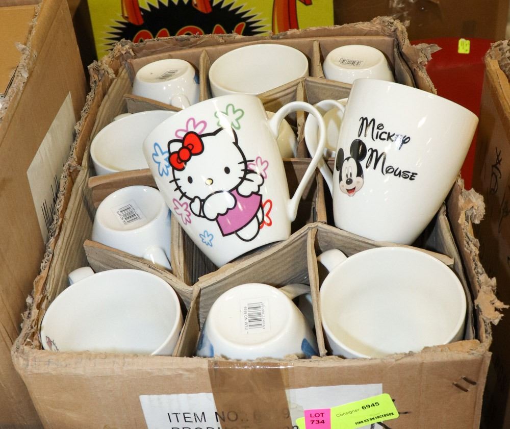 CASE OF ASSORTED CARTOON COFFEE CUPS - Kastner Auctions