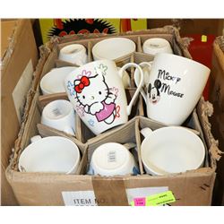 CASE OF ASSORTED CARTOON COFFEE CUPS