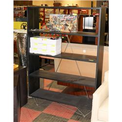 BOUTIQUE BLACK WOOD BOOKSHELF. 47"X13.5"X66",