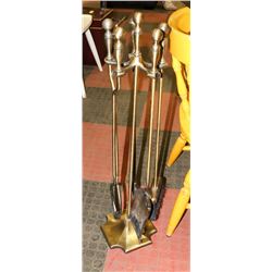 BRUSHED BRASS FIREPLACE STAND