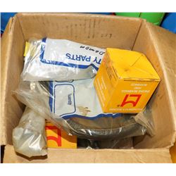 BOX OF 1958-1967 VW PARTS, ENGINE BEARINGS, PUSH