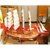 LARGE DECORATIVE SCHOONER 28"H X 31"W