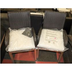 PAIR OF RATTAN STYLE ARMCHAIRS