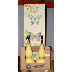 FROM SHOWHOME: 2 LAMP BASES WITH 2 PICTURES