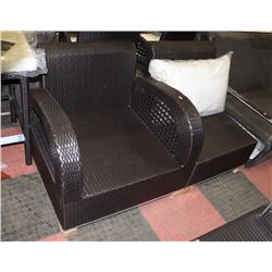 LOT OF 2 ASSORTED RATTAN STYLE CHAIRS