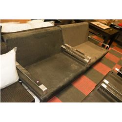 LOT OF 2 RATTAN STYLE LOVE SEATS NO CUSHIONS