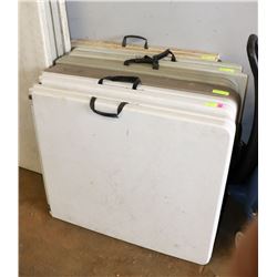 LOT OF 6 PLASTIC FOLDING TABLES