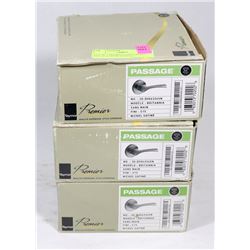 LOT OF 3 PREMIER SATIN NICKLE PASSAGE DOOR HANDLES