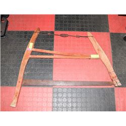 VINTAGE 28 INCH BUCK SAW - WOOD FRAME