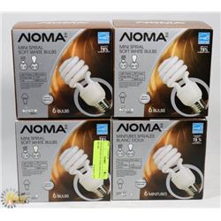 FOUR 6PACKS OF NOMA MINI SPIRAL BULBS.