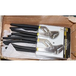 CASE WITH 6 PKS OF 2 GROOVE JOINT PLIERS