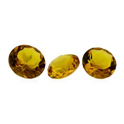 9.75 ctw.Natural Round Cut Citrine Quartz Parcel of Three