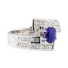 Image 1 : 2.42 ctw Sapphire and Diamond Ring - 14KT White Gold