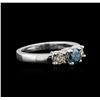 14KT White Gold 0.84 ctw Fancy Blue Diamond Ring