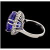 Image 3 : 18.40 ctw Tanzanite and Diamond Ring - 14KT White Gold