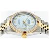 Image 5 : Rolex Mens 2 Tone 14K Mother Of Pearl Diamond & Ruby 36MM Datejust Wristwatch