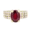 Image 2 : 3.40 ctw Ruby And Diamond Ring - 14KT Yellow Gold