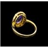 Image 3 : 14KT Yellow Gold 2.45 ctw Tanzanite and Diamond Ring