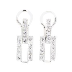 0.70 ctw Diamond Earrings - 14KT White Gold