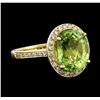 Image 1 : 4.82 ctw Beryl and Diamond Ring - 14KT Yellow Gold