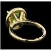 Image 3 : 4.82 ctw Beryl and Diamond Ring - 14KT Yellow Gold