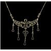 Image 1 : 2.55 ctw Sapphire and Diamond Necklace - 18KT White Gold